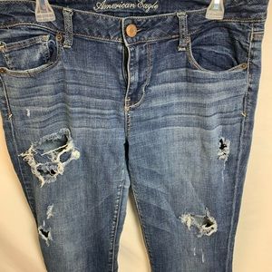 American Eagle stretchy,distressed jeans